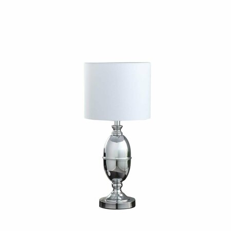 ESTALLAR 25 in. Metal Standard Table Lamp with White Shade, Silver & Chrome ES3109456